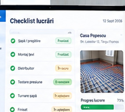 Checklist și status lucrări Apply Heating